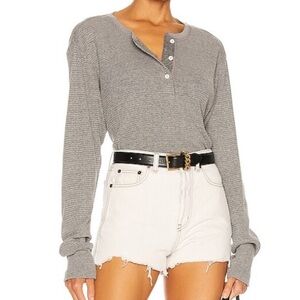 RE/DONE Grey Hanes Edition Thermal Henley